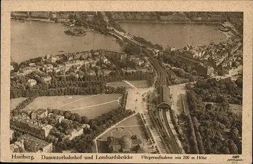 Hamburg Dammtorbahnhof Lombardsbruecke Luftbild Kat. Hamburg