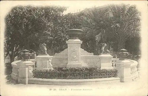 Oran Algerie Fontaine Aucourt Brunnen Kat. Oran