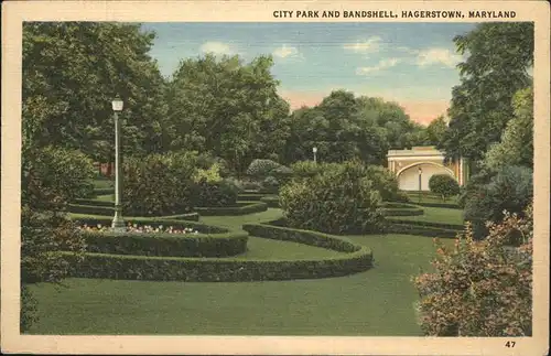 Hagerstown Maryland City Park and Bandshell Kat. Hagerstown