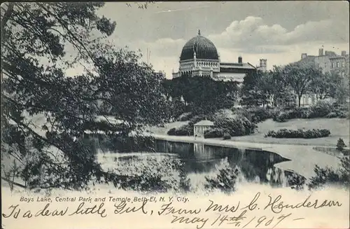 New York City Boys Lake   Central Park and Temple Beth El / New York /