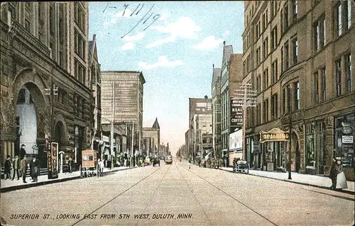 Duluth Minnesota Superior St   Looking East from 5th West Kat. Duluth