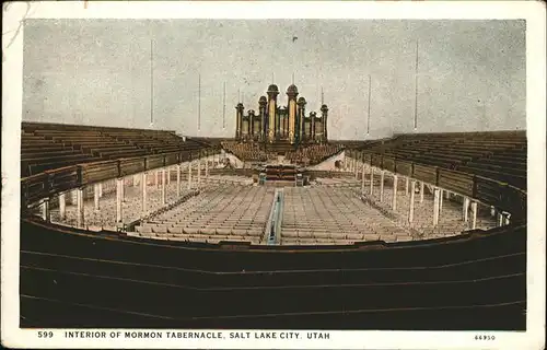 Salt Lake City Interior of Mormon Tabernacle Kat. Salt Lake City