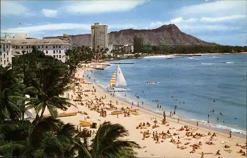 Waikiki Beach Segelboote Baden Kat. Waikiki