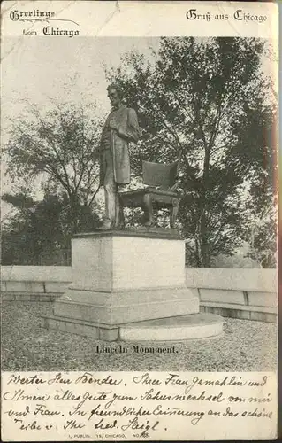 Chicago Illinois Lincoln Monument Kat. Chicago