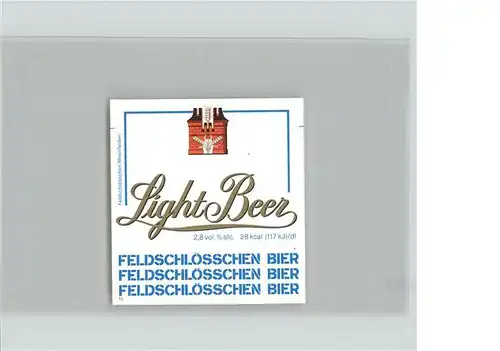 Bier Light Feldschloesschen Rheinfelden Schweiz  Kat. Lebensmittel