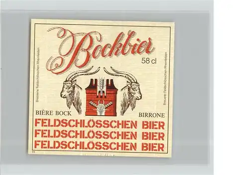 Bier Bockbier Feldschloesschen Rheinfelden Schweiz Kat. Lebensmittel