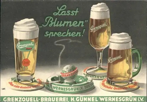 Bier Brauerei H. Guennel Wernesgruen Tabak Zigarette  / Lebensmittel /