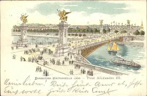 Exposition Universelle Paris 1900 Pont Alexandre III Schiff Kat. Expositions