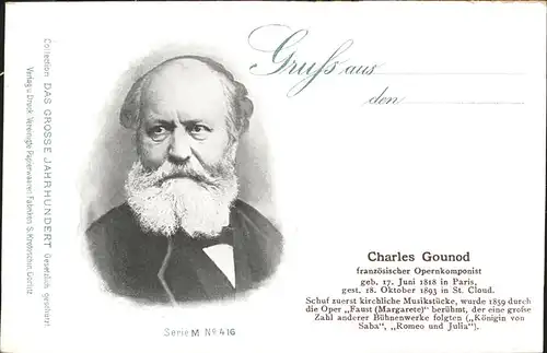 Persoenlichkeiten Charles Gounod Kat. Persoenlichkeiten