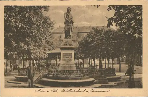 wz76975 Schiller Friedrich Denkmal Gouvernement Mainz Kategorie. Dichter Alte Ansichtskarten