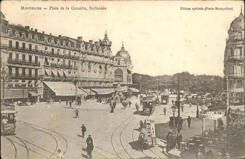 Montpellier Place Comedie Strassenbahn  Kat. Montpellier