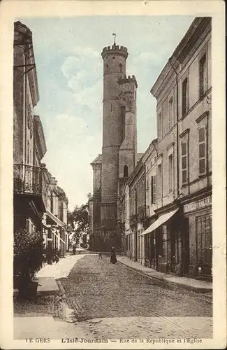 L Isle-Jourdain Gers Rue Republique Eglise Kat. L Isle-Jourdain