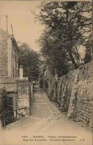 Paris Vieux Montmartre Rue St. Vincent Kat. Paris