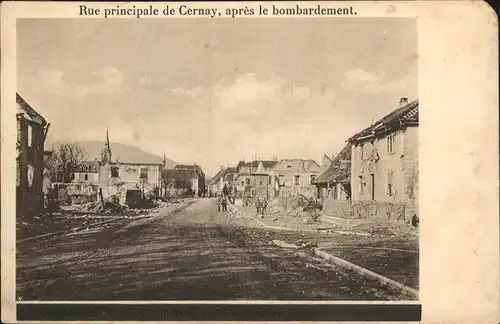 Cernay apres le bombardement Weltkrieg 1914/17 Kampf Oberpfalz Kat. Cernay