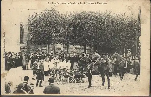 Senlis Oise St Hubert Fleurines Pferd Hund  / Senlis /Arrond. de Senlis