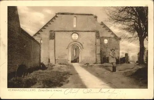 Vermandovillers Zerstoerte Kirche x