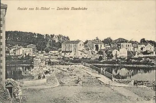 Saint-Mihiel zerstoerte Maasbruecke