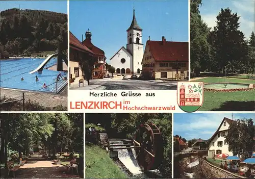 Lenzkirch Kirche Muehlenrad Schwimmbad Kat. Lenzkirch