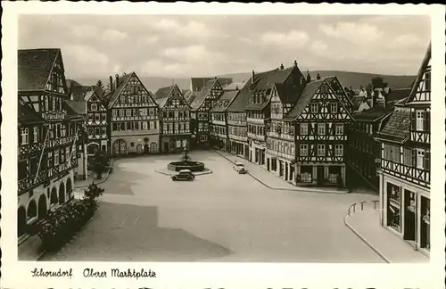 Schorndorf Wuerttemberg Oberer Marktplatz Brunnen Fachwerkhaus / Schorndorf /Rems-Murr-Kreis LKR