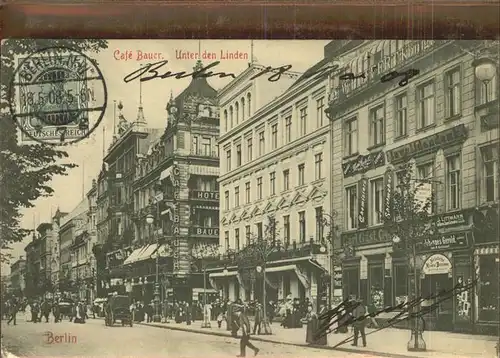 Berlin Cafe Bauer Unter den Linden Kat. Berlin