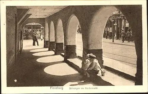 Flensburg Schrangen am Nordermarkt Kinder Kat. Flensburg