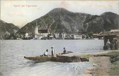 Egern Bootspartie am Tegernsee Kirche Kat. Rottach Egern