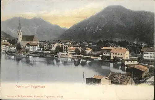 Egern am Tegernsee Kirche Bootshaus Kat. Rottach Egern