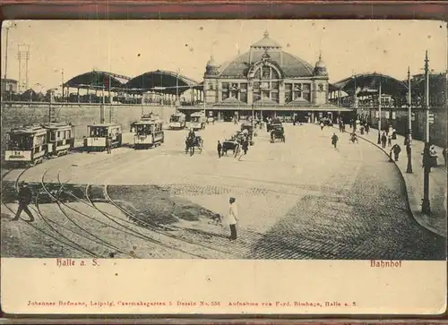 Strassenbahn Bahnhof Halle a. S. Kat. Strassenbahn