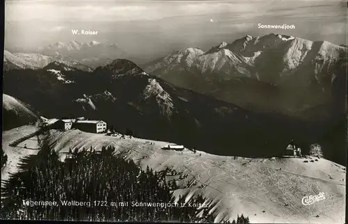 Tegernsee Wallberg Berggasthaus Wilder Kaiser Sonnwendjoch Bergkapelle Fliegeraufnahme Kat. Tegernsee