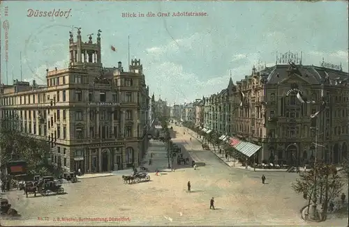 Duesseldorf Platz und Graf Adolfstrasse Pferdewagen Kat. Duesseldorf