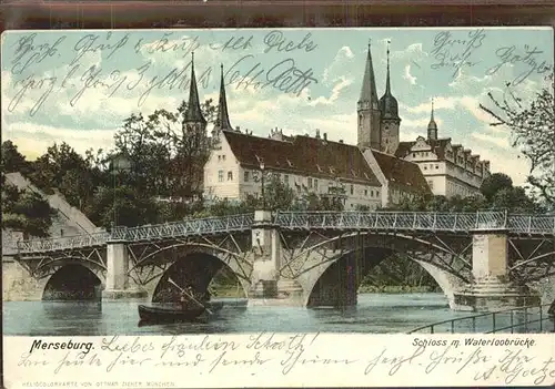 Merseburg Saale Schloss Waterloobruecke Kat. Merseburg