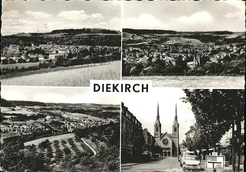 Diekirch Panorama und Kirche Kat. Diekirch