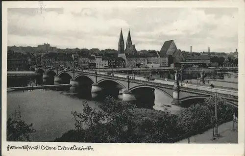 Frankfurt Oder Oderbruecke mit Stadtpanorama Kat. Frankfurt Oder