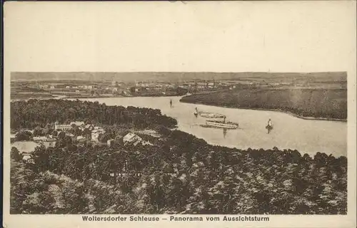 Woltersdorf Erkner Schleuse Panorama vpm Aussichtsturm Kat. Woltersdorf Erkner