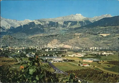 kk23620 Sion VS Ortsblick mit Alpenpanorama Kategorie. Sion Alte Ansichtskarten