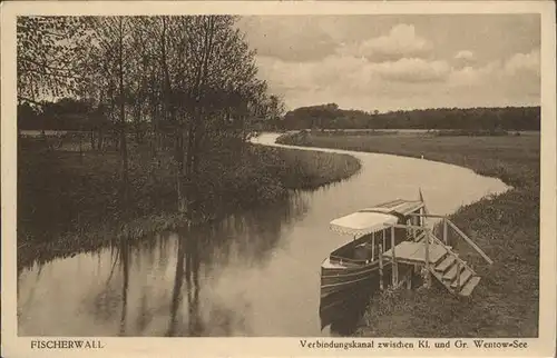 Chorin Fischerwall Verbindungskanal Kleiner und Grosser Wentowsee Kat. Chorin