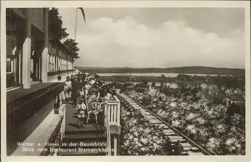 Werder Havel Blick vom Restaurant Bismarckhoehe Kat. Werder