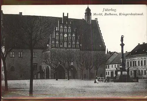 Jueterbog Marktplatz Rathaus Kriegerdenkmal Kat. Jueterbog