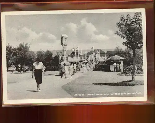 Ahlbeck Ostseebad Insel Usedom Strandpromenade mit Strand Cafe Kat. Heringsdorf Insel Usedom