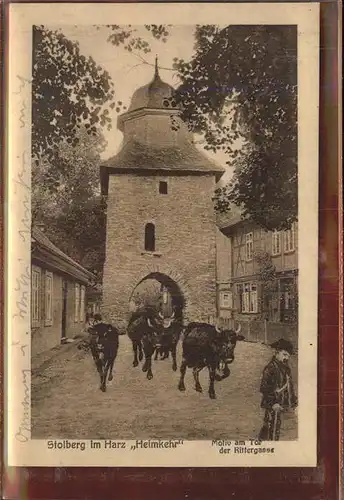 Stolberg Harz Altes Tor Rittergasse Turm Kuh Viehtrieb Kat. Stolberg Harz