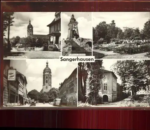 Sangerhausen Suedharz Friedrich Schmidt Strasse Kyffhaeuser Denkmal Rosarium Hoffmanndenkmal Strasse der DSF Kirche Spenglermuseum Kat. Sangerhausen