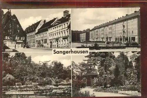 Sangerhausen Suedharz Rathaus Westsiedlung Rosarium Hoffmanndenkmal Pavillon Kat. Sangerhausen