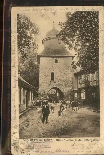 Stolberg Harz Altes Stadttor Rittergasse Turm Kuh Viehtrieb Kat. Stolberg Harz
