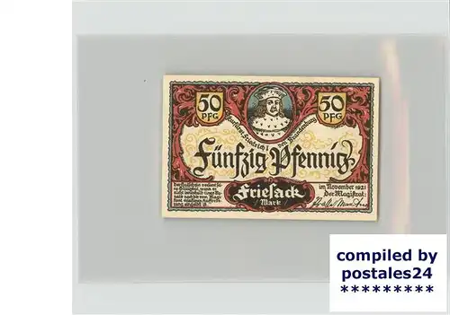 Friesack Gutschein 50 Pfennig Viehweide Kuh Kurfuerst Friedrich I Kat. Friesack