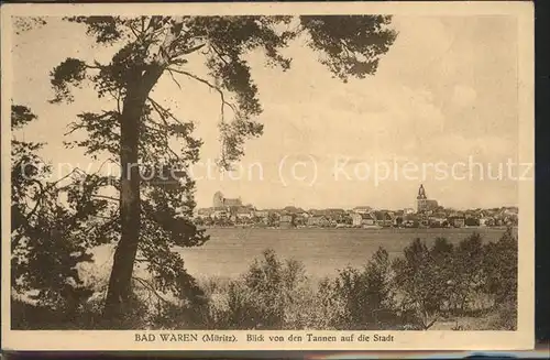 Waren Mueritz Blick von den Tannen auf Stadt und See / Waren Mueritz /Mueritz LKR