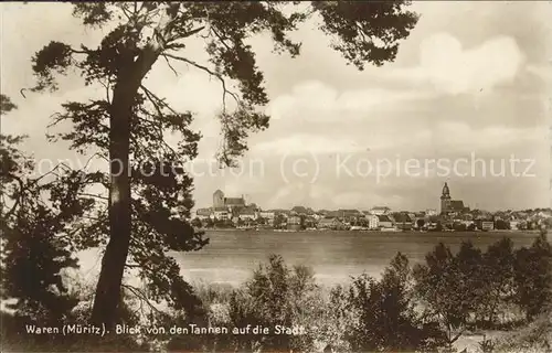 Waren Mueritz Blick von den Tannen auf die Stadt / Waren Mueritz /Mueritz LKR