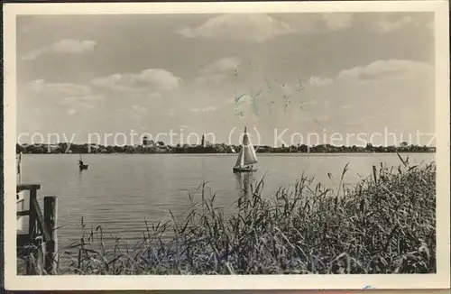 Waren Mueritz Blick von Mueritzhoehe auf Waren Kat. Waren Mueritz