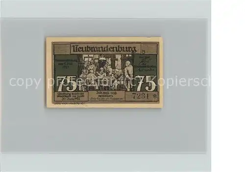 Neubrandenburg Gutschein 75 Pfennig Kat. Neubrandenburg