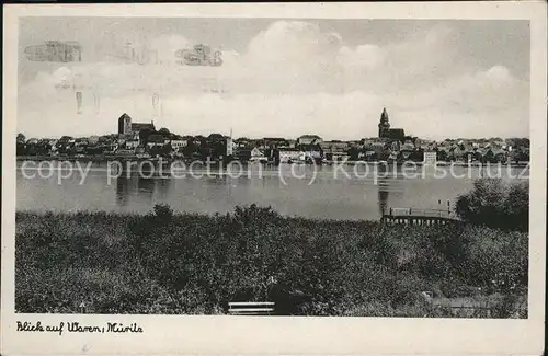 Waren Mueritz Panorama Kat. Waren Mueritz