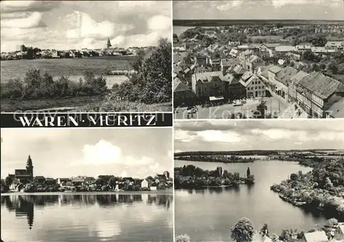 Waren Mueritz Panorama Stadtblick Kirche Mueritz Kat. Waren Mueritz